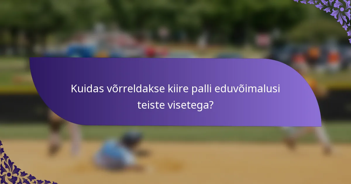 Kuidas võrreldakse kiire palli eduvõimalusi teiste visetega?