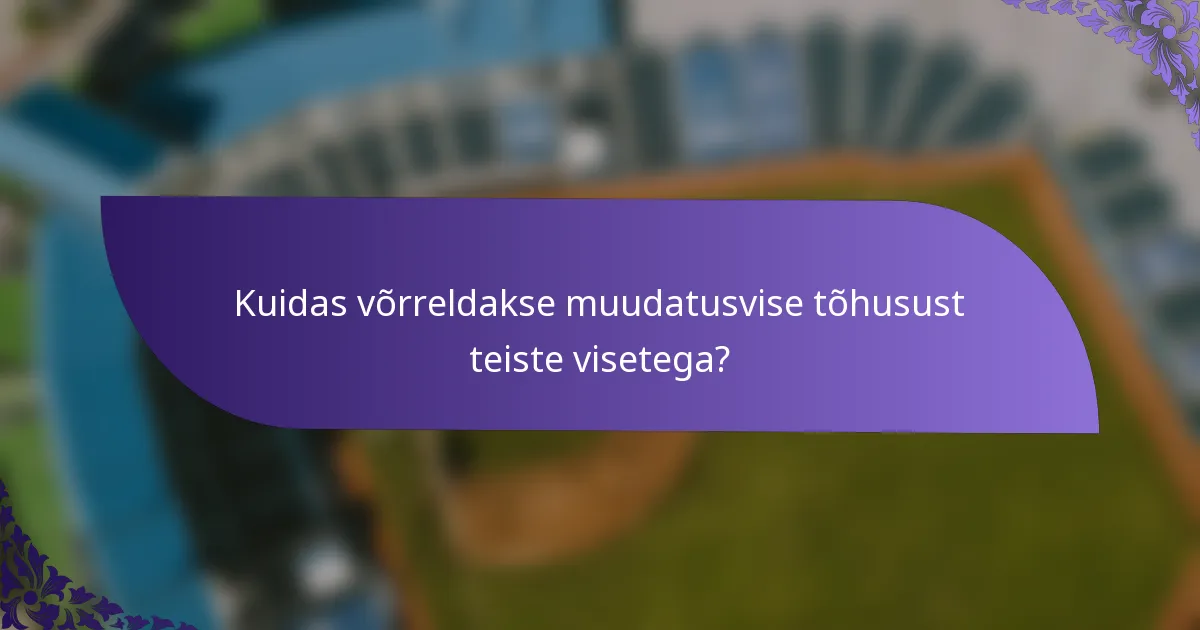 Kuidas võrreldakse muudatusvise tõhusust teiste visetega?